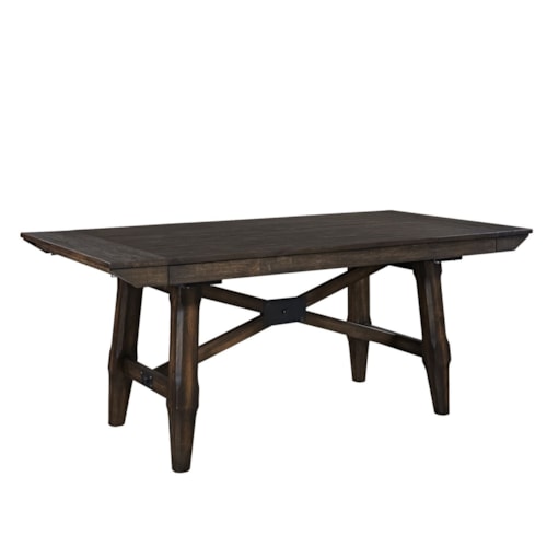 Transitional 5-Piece Trestle Table Dining Set