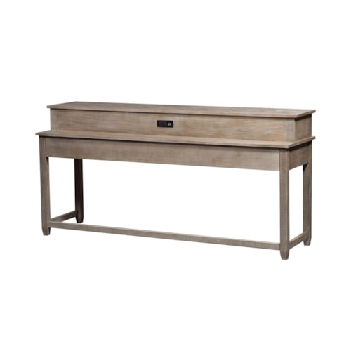 Rustic Console Bar Table with Charging Ports