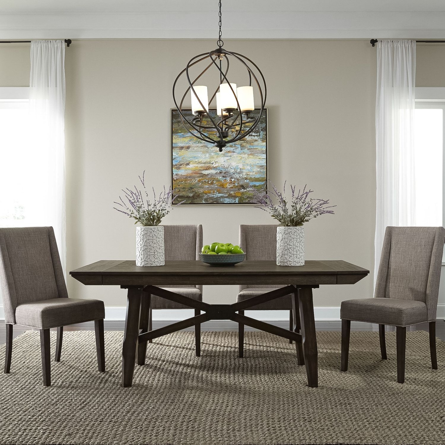 Liberty Furniture Double Bridge 5-Piece Trestle Table Set