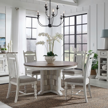 5 Piece Pedestal Table Set