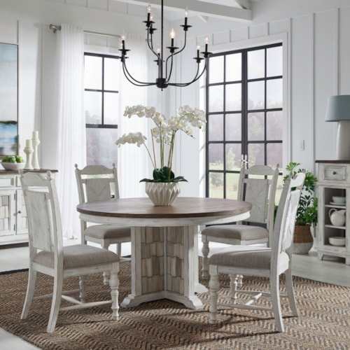 5 Piece Pedestal Table Set
