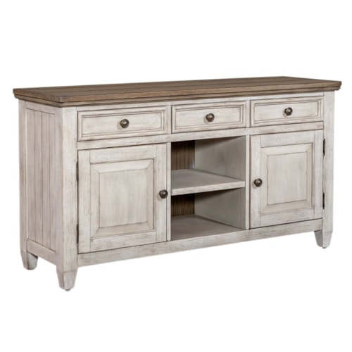 Farmhouse 56" Tiled TV Console with Wire Management