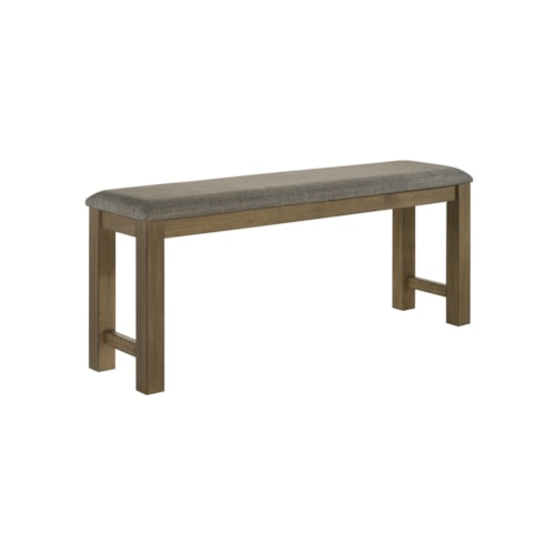 Transitional Upholstered Counter Bench with Nylon Chair Glides