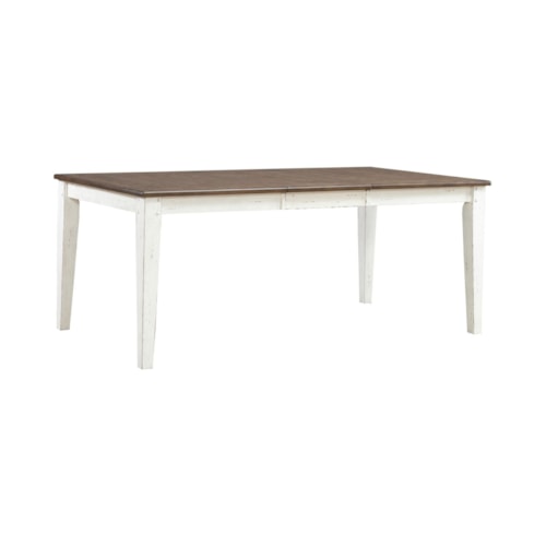 Farmhouse Rectangular Leg Table with Two-Tone Finish