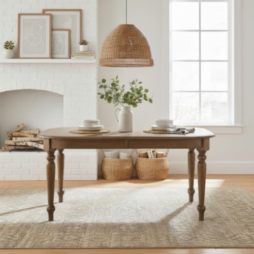Transitional Dining Table with Butterfly Leaves