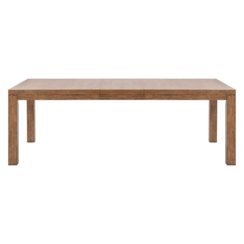 Transitional Rectangular Dining Table with 18" Self-Storing Leaf