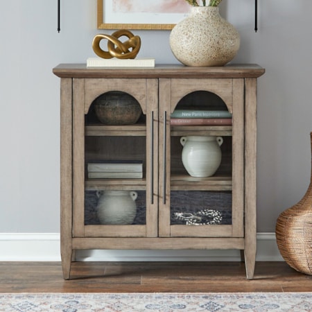 2-Door Accent Cabinet w/Arched Glass Doors