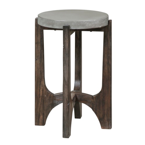 Contemporary Chairside Table with Concrete Top