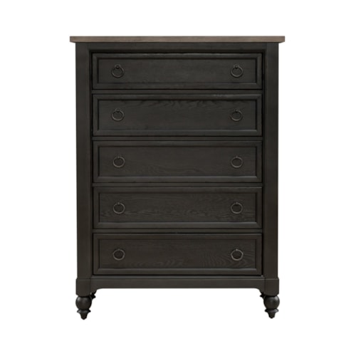 Transitional 5-Drawer Bedroom Chest with Dovetail Construction
