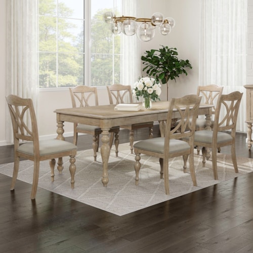 Cottage 7-Piece Dining Set with Rectangular Table