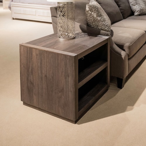 Contemporary End Table with Fixed Center Shelf