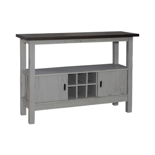 Transitional Server with Wine Bottle Storage