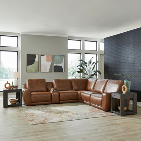 6-pc. Power Reclining Console Sectional Sofa