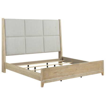 King Upholstered Panel Bed