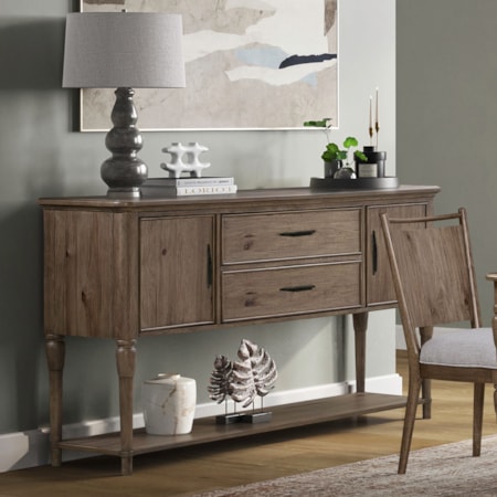 Tall-Leg Rounded Sideboard w/Silverware Tray