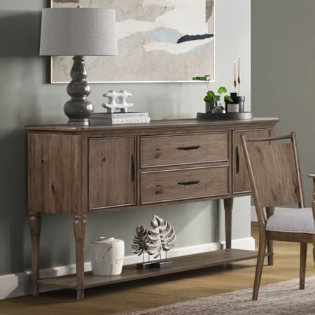 Tall-Leg Rounded Sideboard w/Silverware Tray