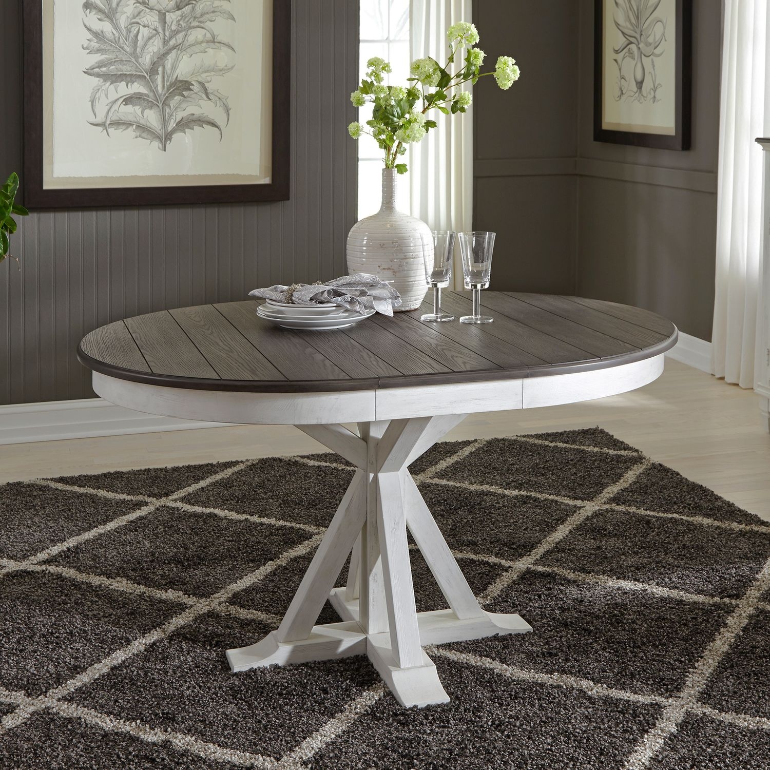 Liberty Furniture Allyson Park 5 Piece Pedestal Table Set