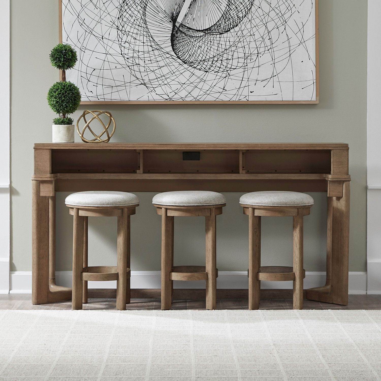 Liberty Furniture Ballentine 4-Piece Console and Stools Set