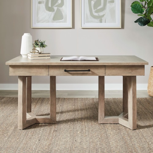Transitional 2-Drawer Writing Desk with File Storage Drawer