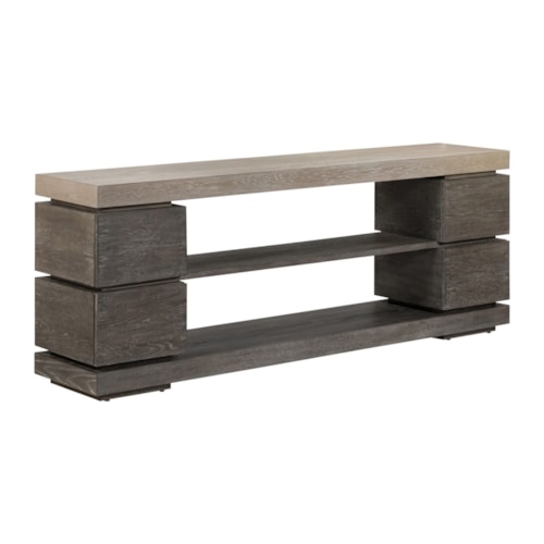 Rustic Cottage 84-inch TV Console with Open Shelving
