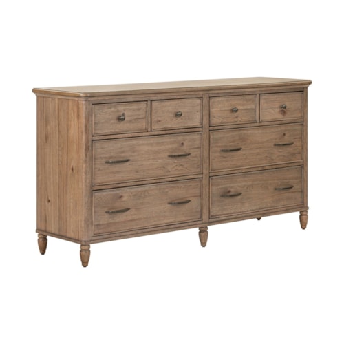 Transitional Eight-Drawer Dresser
