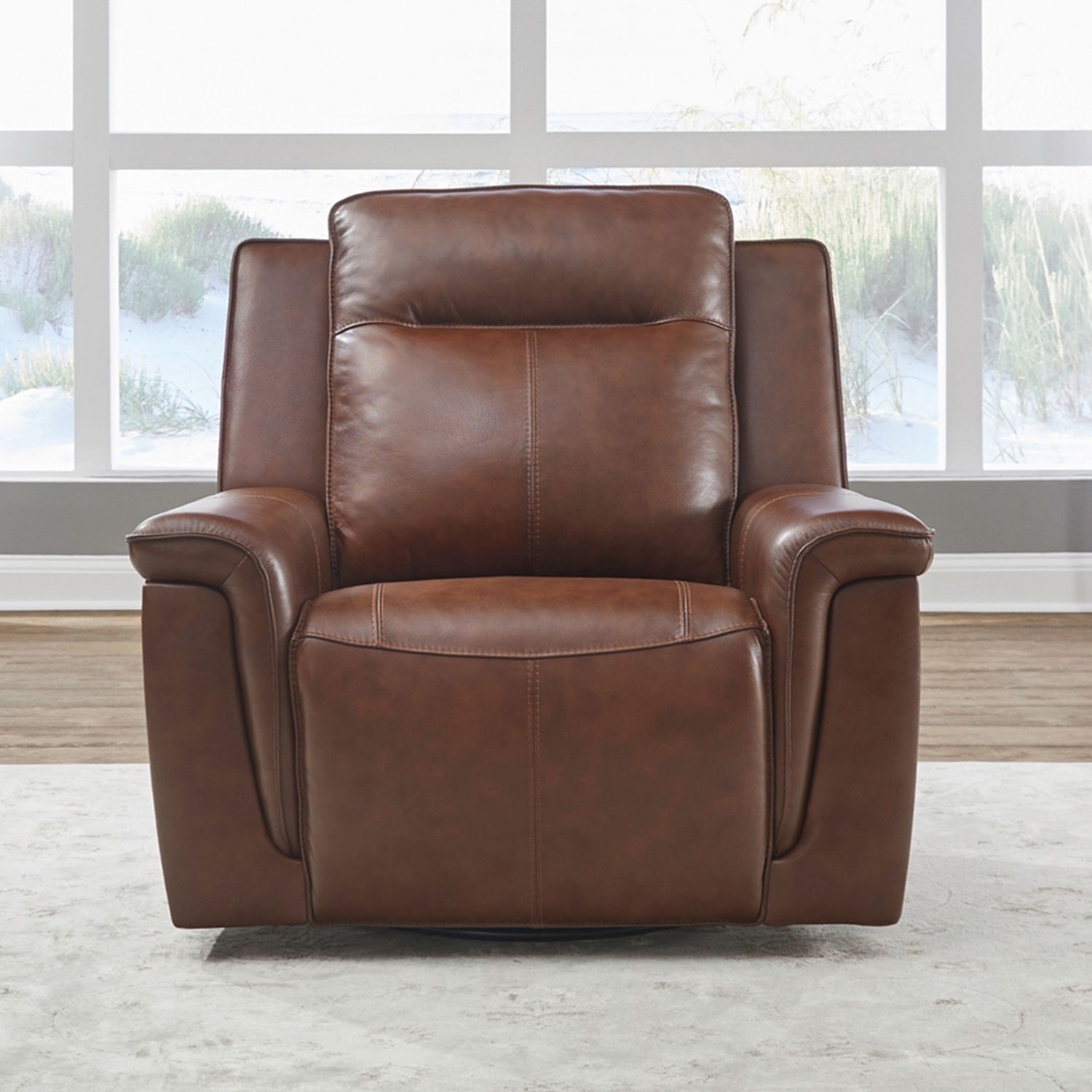 Leather Swivel Glider Power Recliner