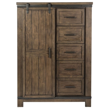 5-Drawer Sliding Door Chest