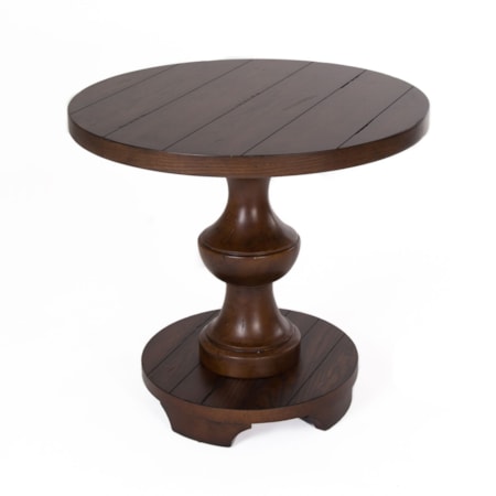 Turned Pedestal End Table