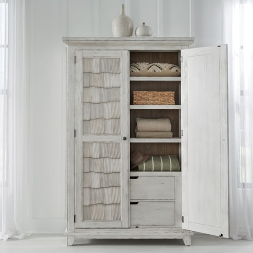 Farmhouse 2-Door Bedroom Armoire with Adjustable Shelves