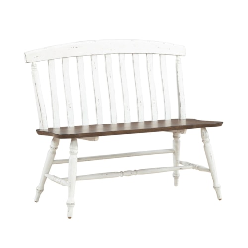 Farmhouse Dining Bench with Two-Tone Finish