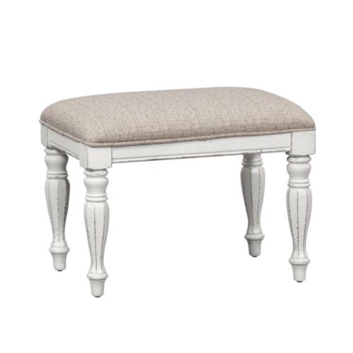 Relaxed Vintage Upholstered Accent Bench