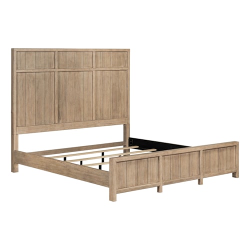 Transitional King Panel Bed with Picture Frame Molding