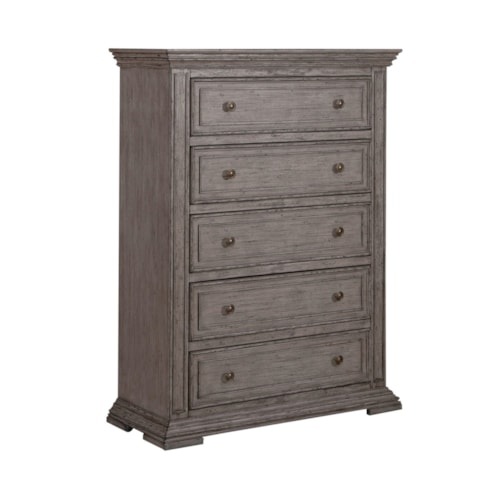 Relaxed Vintage 5-Drawer Chest with Distressed finish