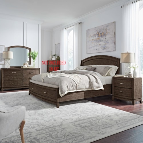 Transitional 4-Piece Queen Panel Bedroom Set