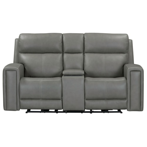 Transitional Power Recline Loveseat with Hidden Wireless Charging