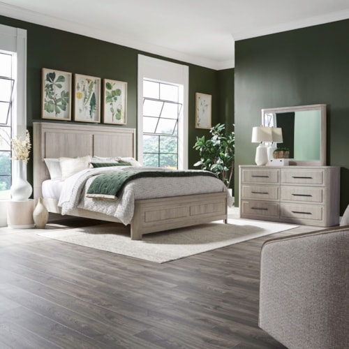 Transitional 3-Piece Queen Panel Bedroom Set