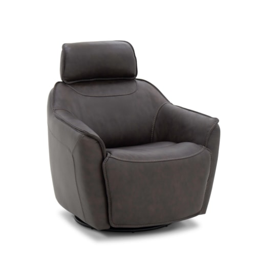 Transitional Swivel Accent Chair with Power Tilt
