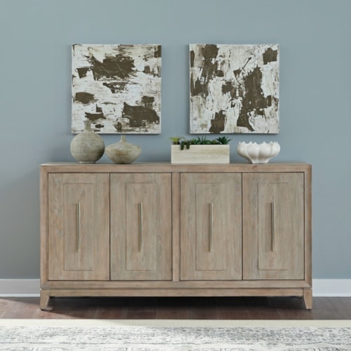 Contemporary 4-Door Sideboard w/Hidden Drawers
