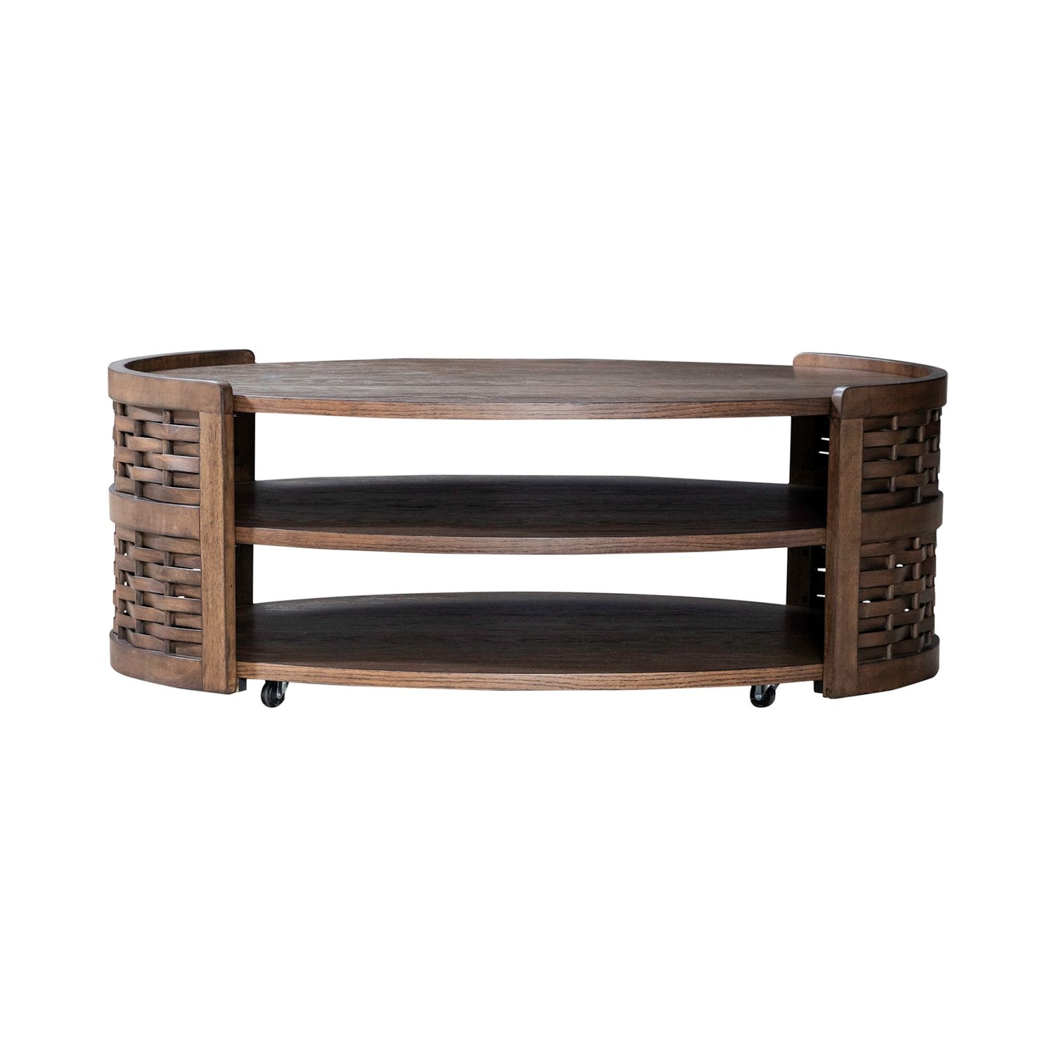 Oval 2-Shelf Cocktail Table