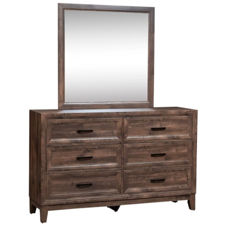 Dresser and Mirror Set