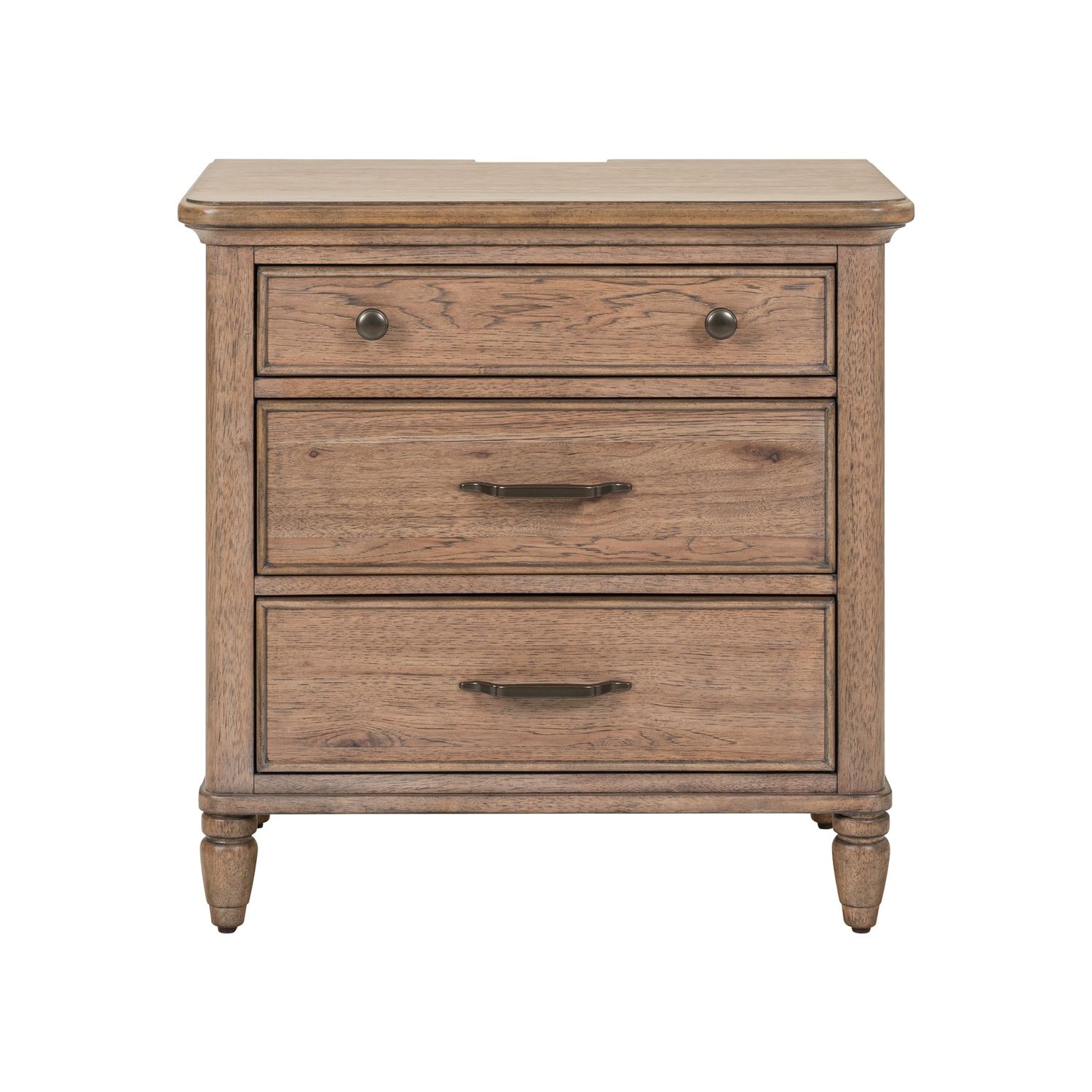 Three-Drawer Nightstand w/Charging Station