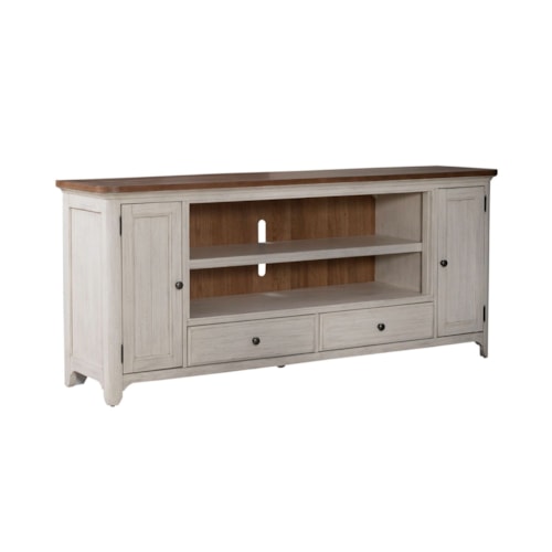 Farmhouse 80 Inch Fireplace TV Console