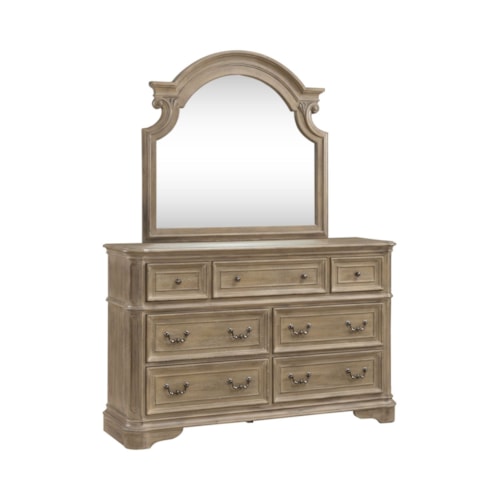 Traditional 7-Drawer Dresser & Mirror Set