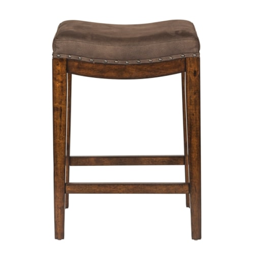 Upholstered Barstool with Nailhead Trim