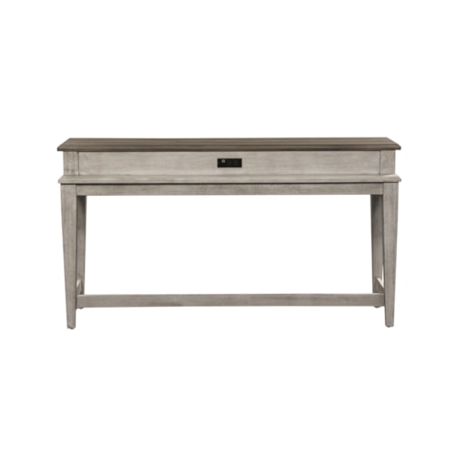 Farmhouse Console Bar Table with Charging Station