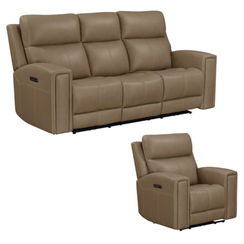2-Piece Power Reclining Living Room Set with USB/C Charging