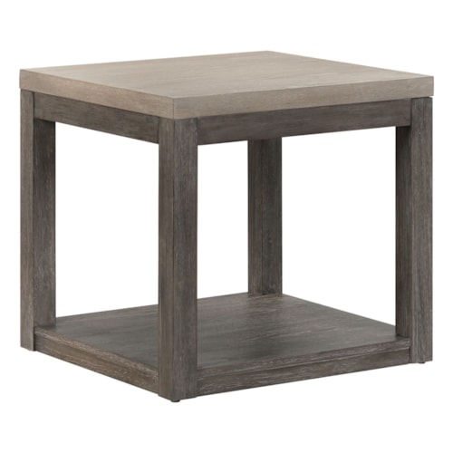 Modern Cottage 24" Square End Table with Open Platform Shelf