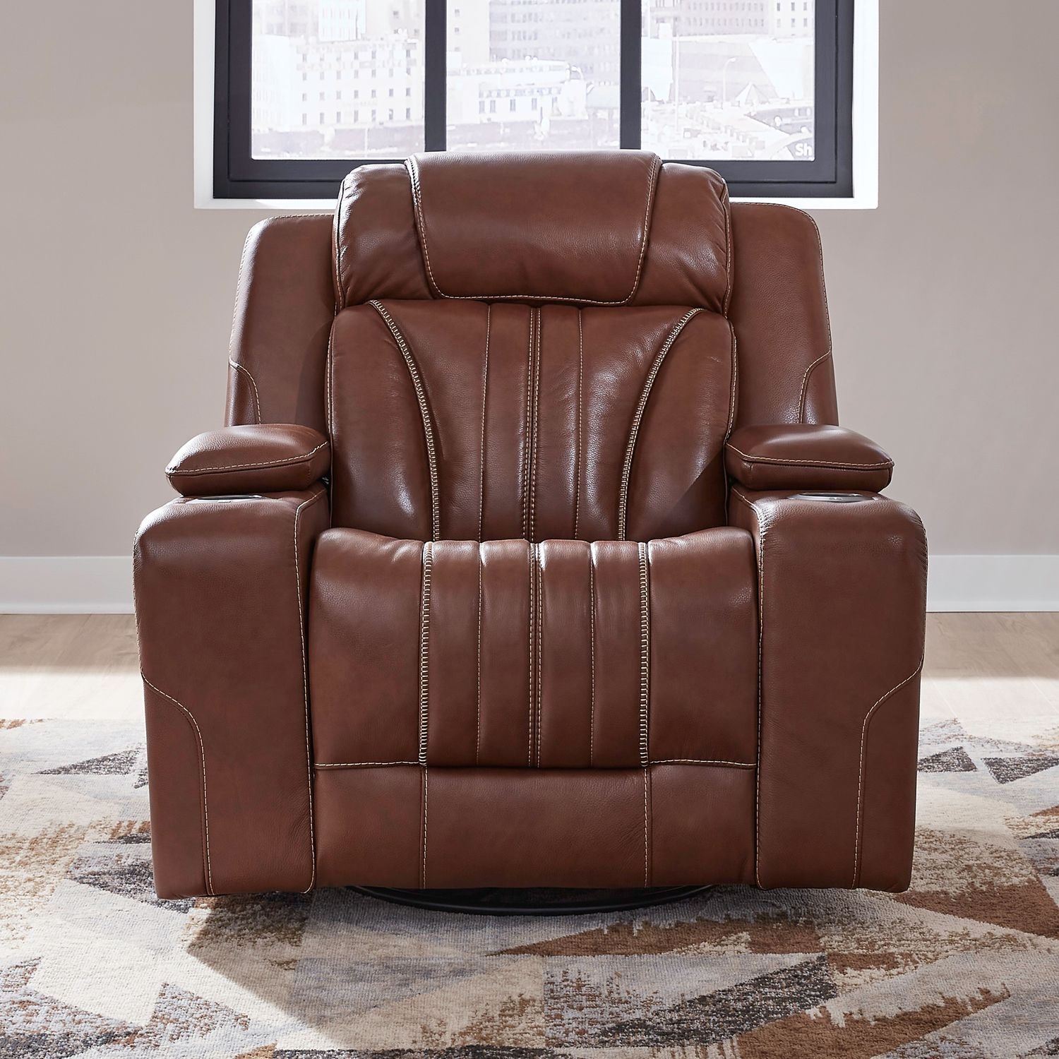 Liberty Furniture Caswell Swivel Glider Pwr Recliner w/LED Cupholders