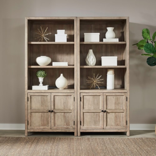 Transitional 2-Piece Bunching Bookcase