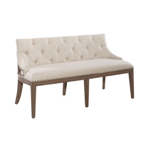 Transitional Upholstered Shelter Dining Bench